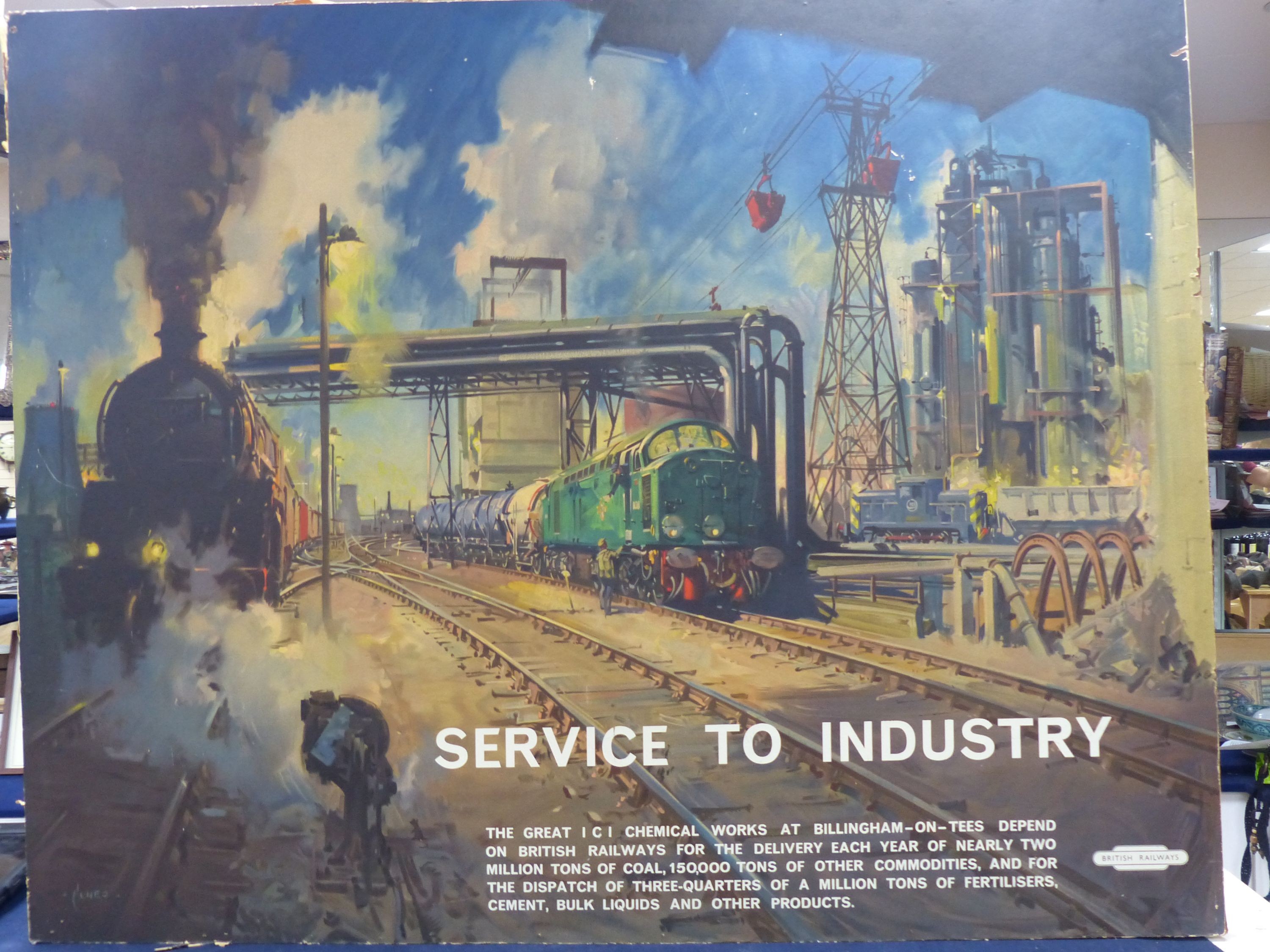 Terence Cuneo (1907-1996), colour print. 'British Railways, Service to Industry', 97 x 122cm, unframed